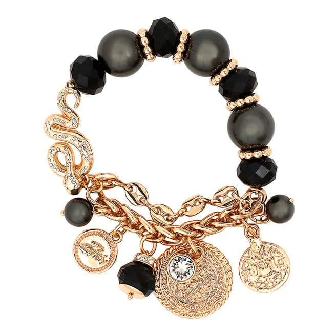 BiBi Bijoux Black/Gold Swarovski Crystals Bracelet