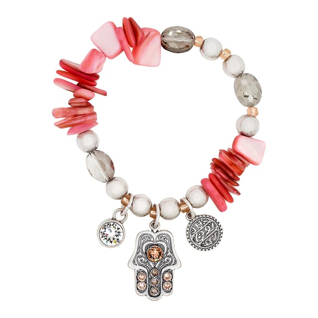 BiBi Bijoux Silver/Rose Gold /Coral Shell Bracelet