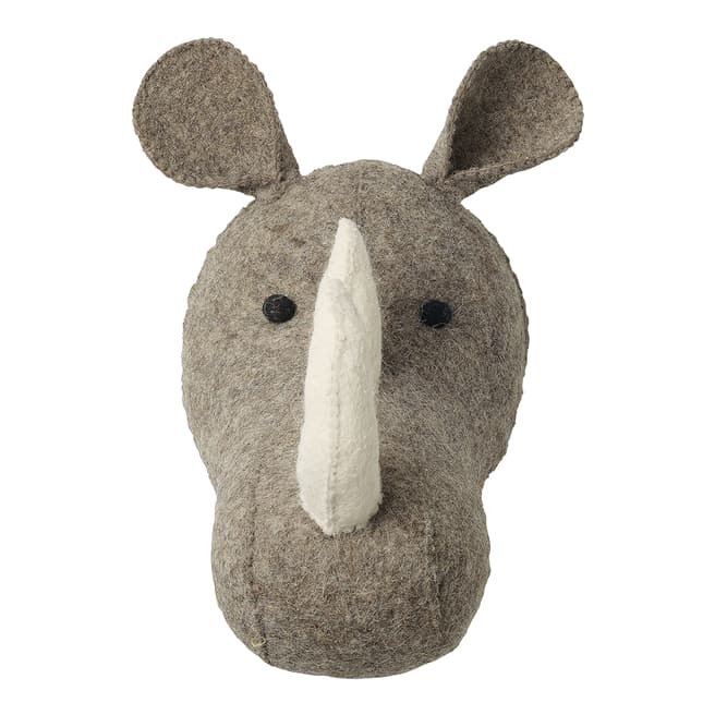 Mr. Fox Grey Rhino Felt Wool Head