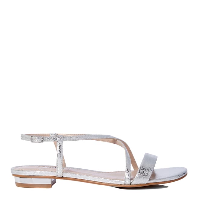 Dune London Silver Reptile Nenna Sandals