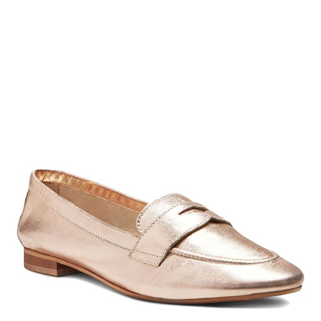 Dune Rose Gold Leather Galer Loafers