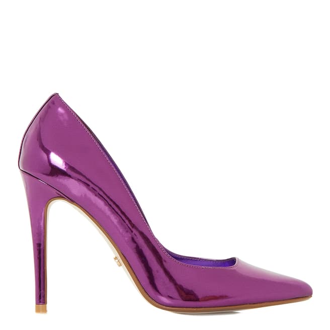 Dune London Metallic Purple Aiyana Pointed Toe Court Shoes