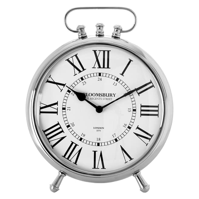 Fifty Five South Hampstead Table Clock with Nickel Finish