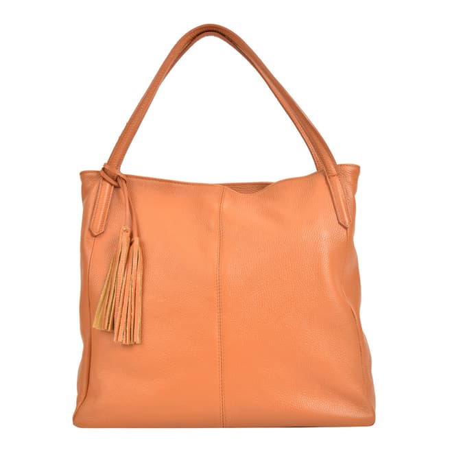Sofia Cardoni Cognac Leather Shoulder Bag