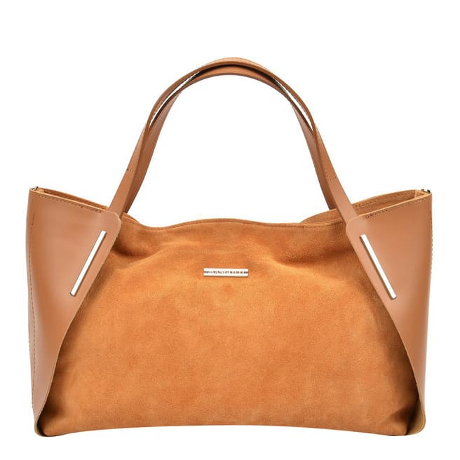 Mangotti Bags Cognac Leather Tote Bag