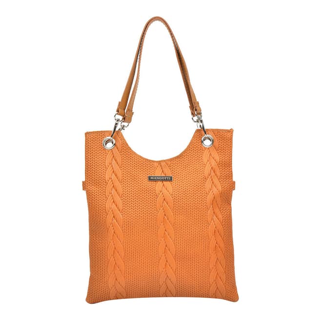 Mangotti Bags Cognac Leather Shoulder Bag