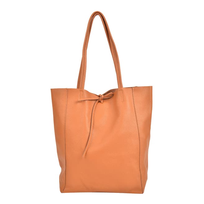Sofia Cardoni Cognac Leather Shopper Bag