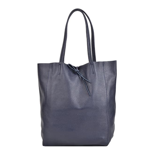 Sofia Cardoni Navy Leather Shopper Bag