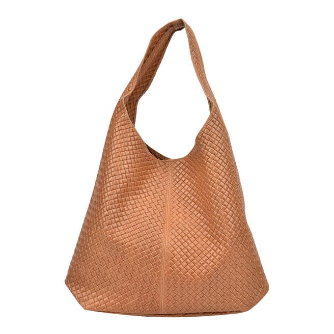 Mangotti Bags Cognac Leather Shopper Bag