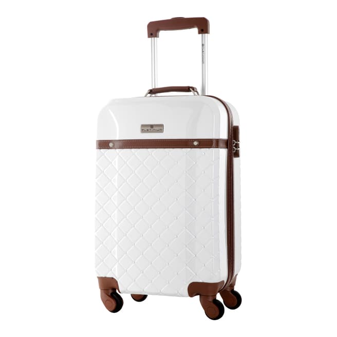 Platinium White Trendy 4 Wheeled Suitcase 70cm