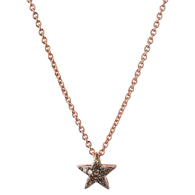 Links of London Rose Gold/Smoke Dia Essential Star Necklace