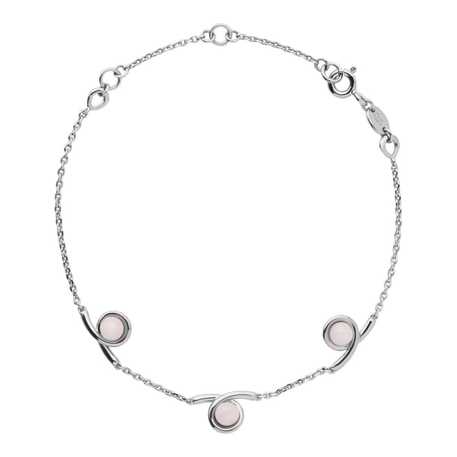 Links of London Silver Serpentine &Pink Opal Gemstone Bracelet