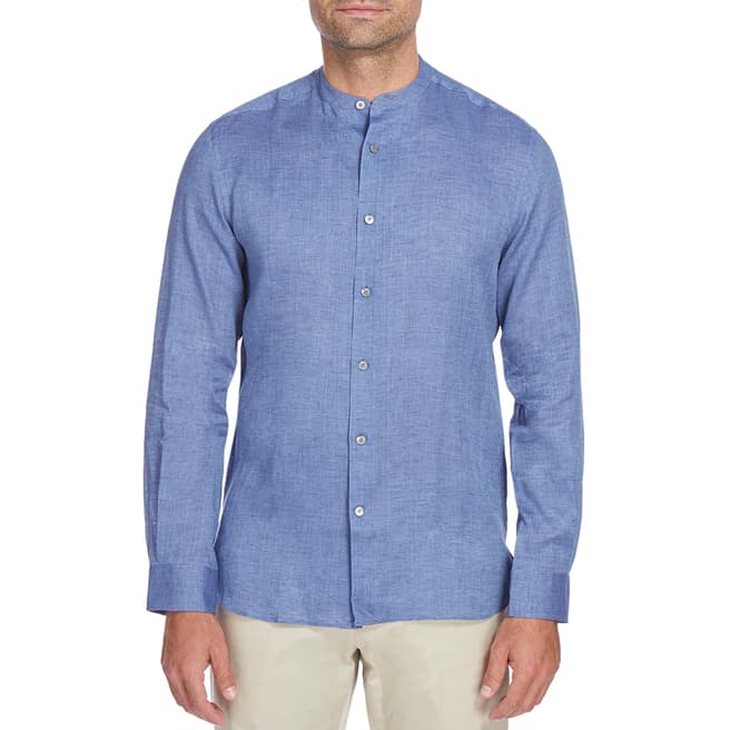 Kent & Curwen Blue Freeman Linen Shirt