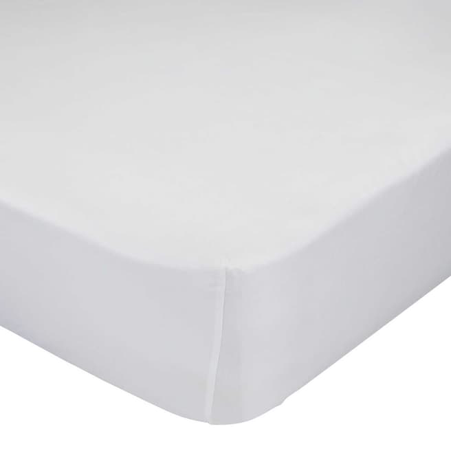 Happy Friday Basic Super King Fitted Sheet, White