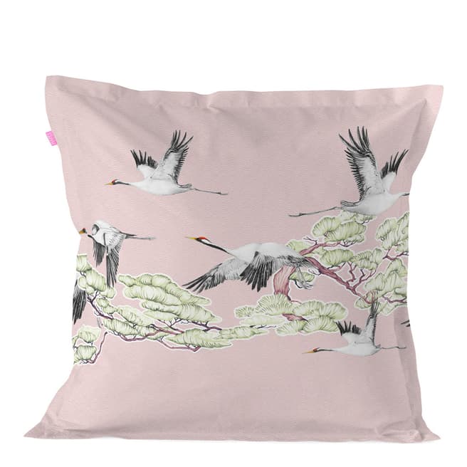 Happy Friday Cranes Square Cushion Cover