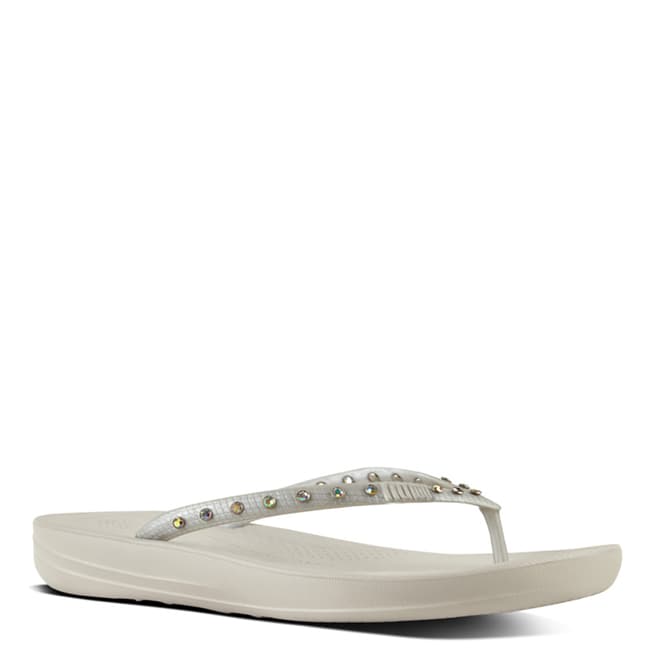 FitFlop Crystal Silver iQushion Flip Flop