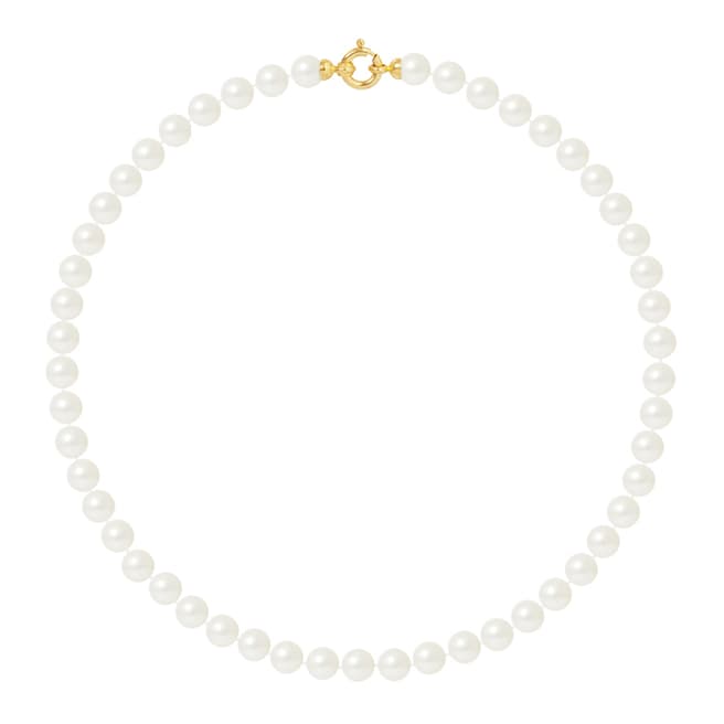 Pearline White Row Pearl Freshwater Necklace