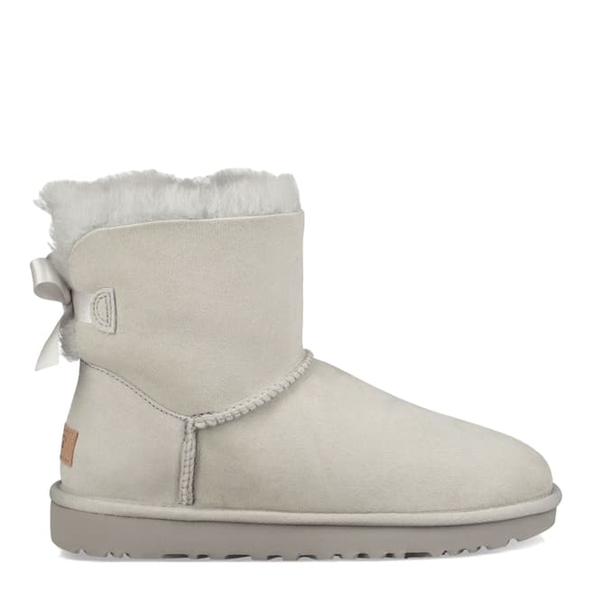 UGG Grey Violet Suede Mini Bailey Bow II Boots
