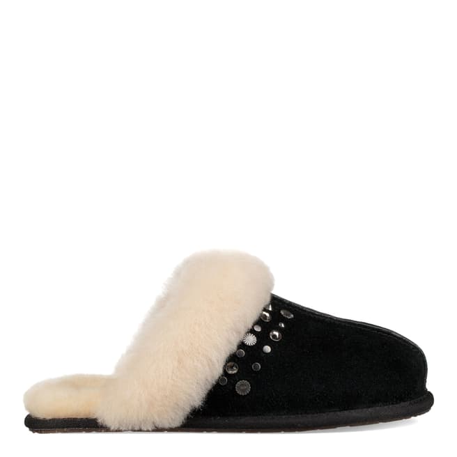 UGG Black Suede Scuffette II Studded Bling Slippers