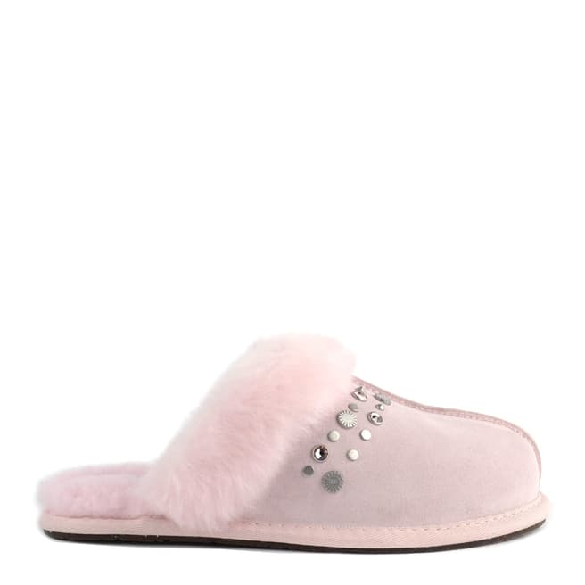 UGG Seashell Pink Suede Scuffette II Studded Bling Slippers