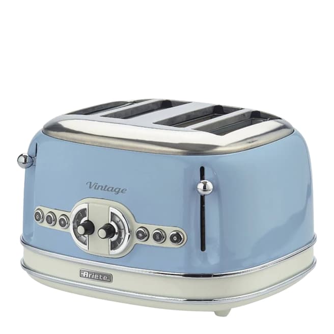 Ariete Vintage 4 Slice Toaster, Light Blue