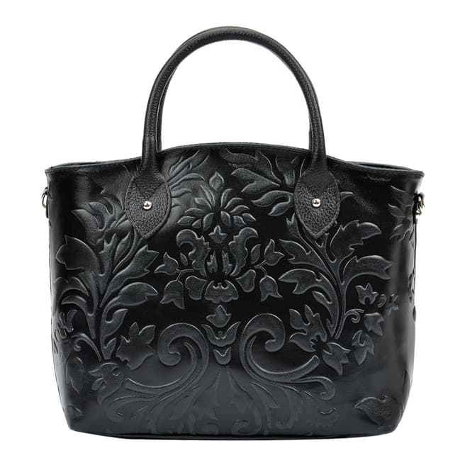 Renata Corsi Black Leather Top Handle Bag
