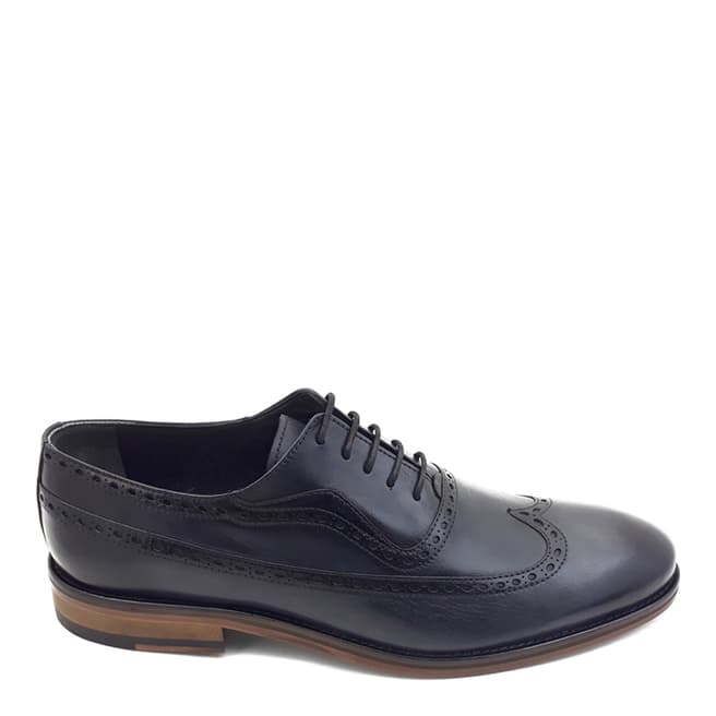 Torento Navy Leather Vintage Brogue Shoes
