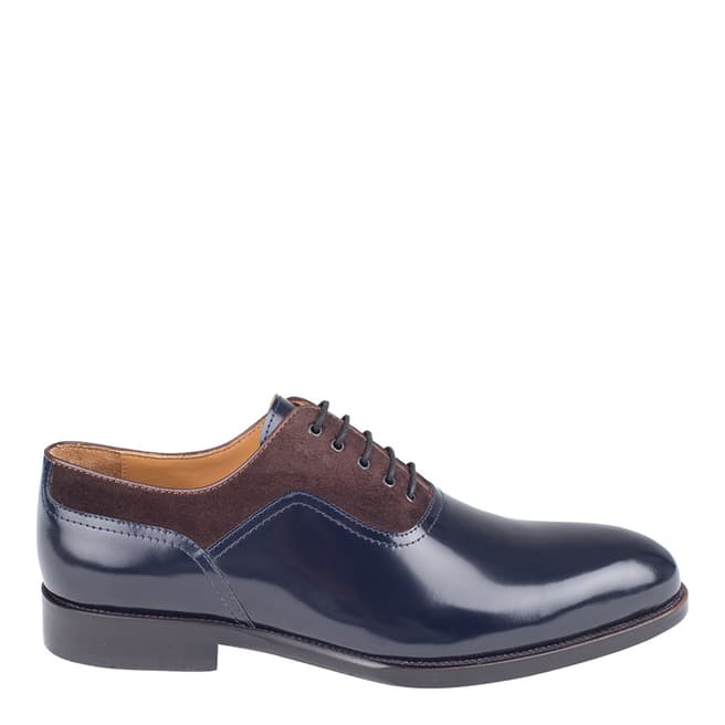 Torento Navy/Brown Patent Leather Derby Shoes