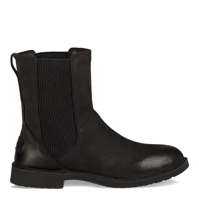 UGG Black Nubuck Leather Larra Chelsea Boots