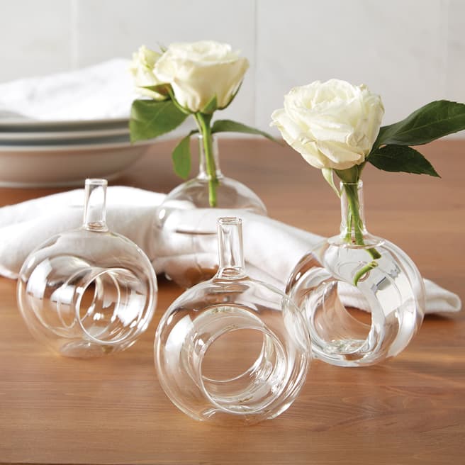 Two's Company Set of 4 Sitting Pretty Flower Vase/Napkin Rings