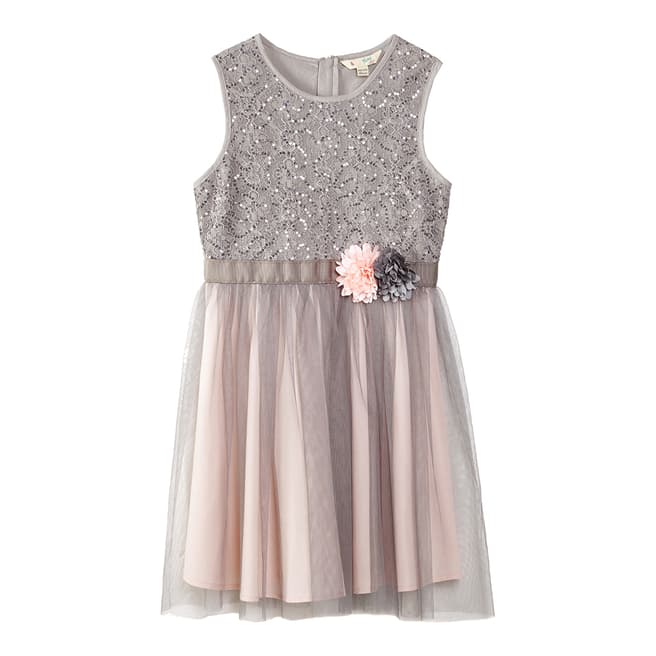 Yumi Sequin Lace And Mesh Flower Corsage Dress