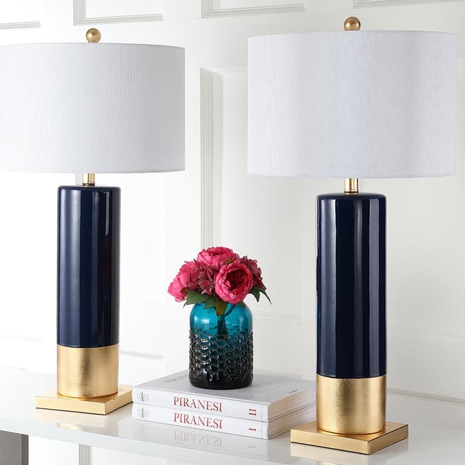 Safavieh Set of 2 Ink/Gold Lucida Table Lamps