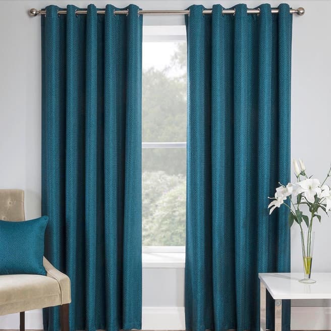 Enhanced Living Warwick Pair of  168 X 183 Blockout Curtains, Teal