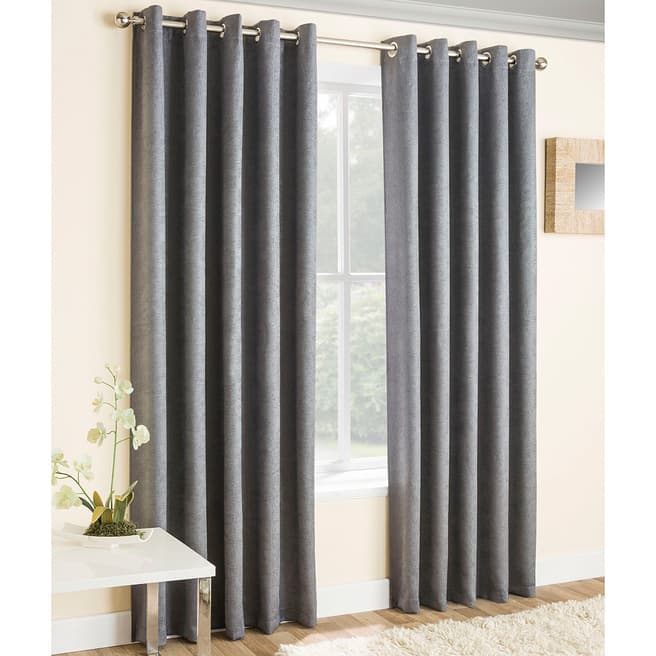 Enhanced Living Vogue Pair of 168 X 229 Blockout Curtains, Grey