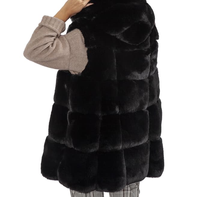JayLey Collection Black Luxury Faux Fur Gilet