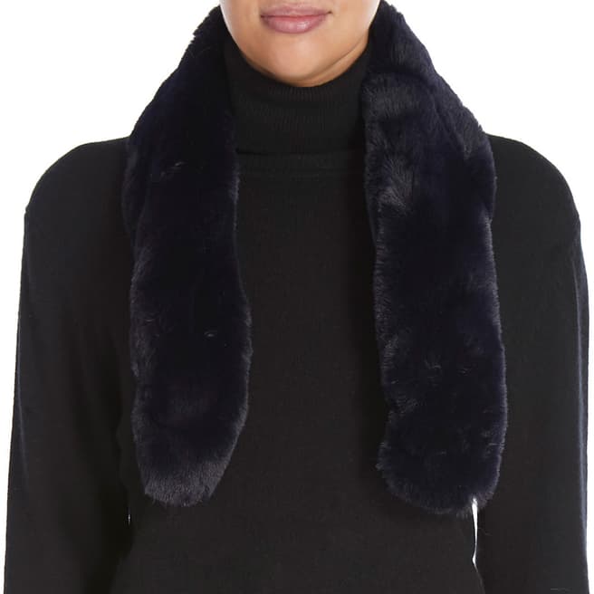 JayLey Collection Navy Luxury Faux Fur Scarf 