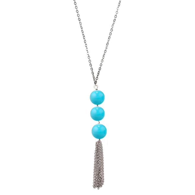 Alexa by Liv Oliver Turquoise Tassel Necklace