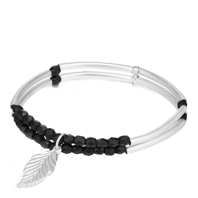 Runway Silver/Black Bead Bracelet