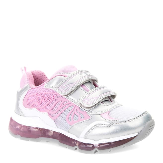 Geox Silver and Pink Sporty Trainers 