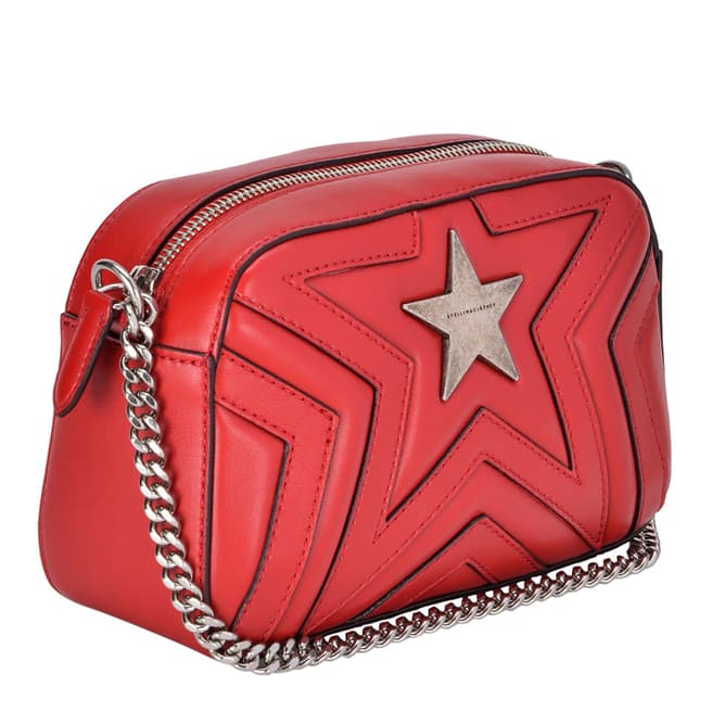 Stella McCartney Red/Black Stitching Small Stella Star Shoulder Bag