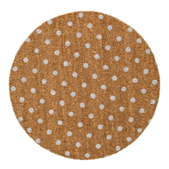Bloomingville Brown Coir Spotty Round Doormat 70x70cm