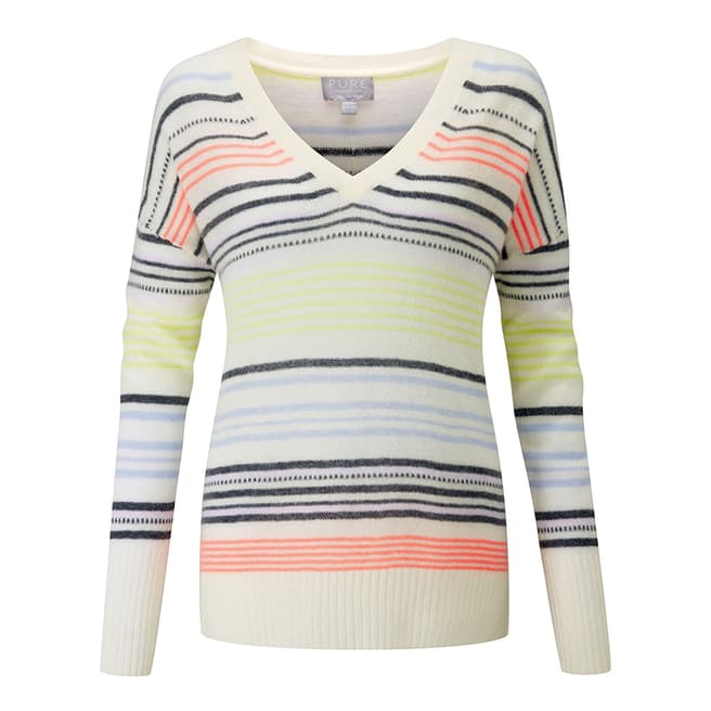 Pure Collection Multi Gassato Relaxed V Neck Jumper