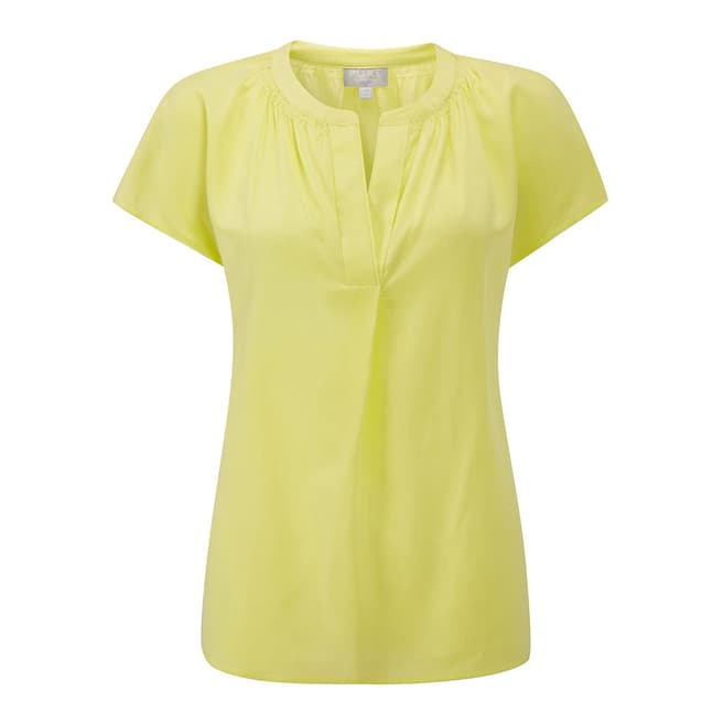Pure Collection Bright Lime Silk Open Neck Blouse