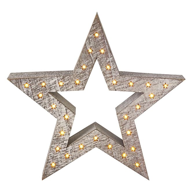 Heaven Sends (No Images) Wooden Star Decoration W/Led