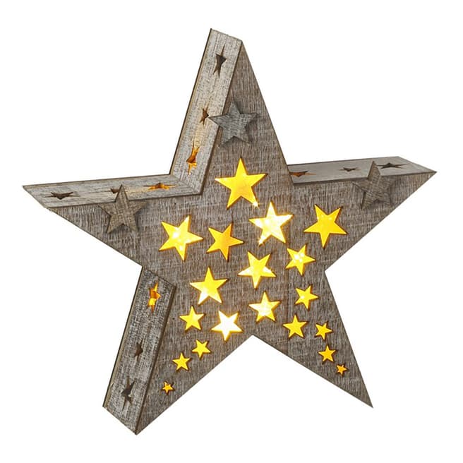 Heaven Sends Wooden Cut Out LED Star