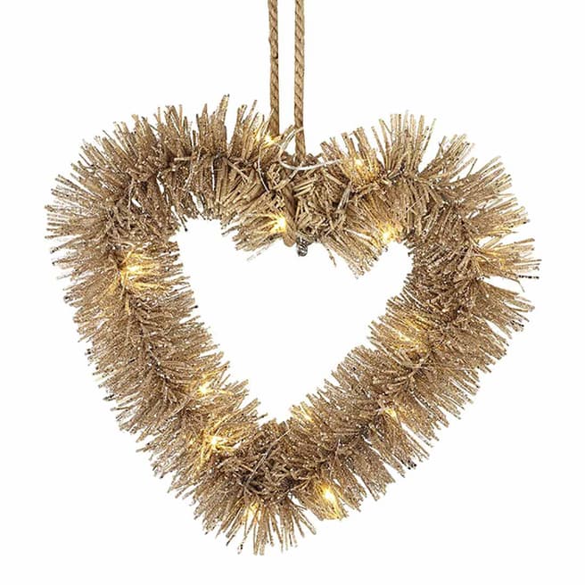 Heaven Sends Heart Shaped Wreath with Lights