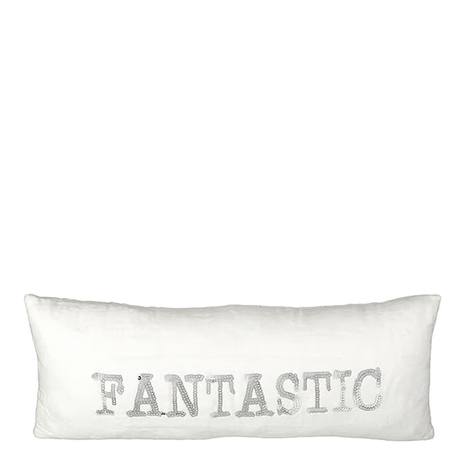Heaven Sends White/Silver Fantastic Cushion 50x20cm