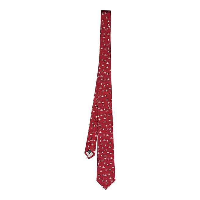 Vivienne Westwood Red All Over Printed Orb Tie