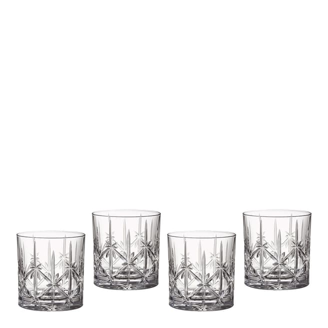 Waterford Crystal Sparkle Set of 4 Double Old Fashioned Glasses