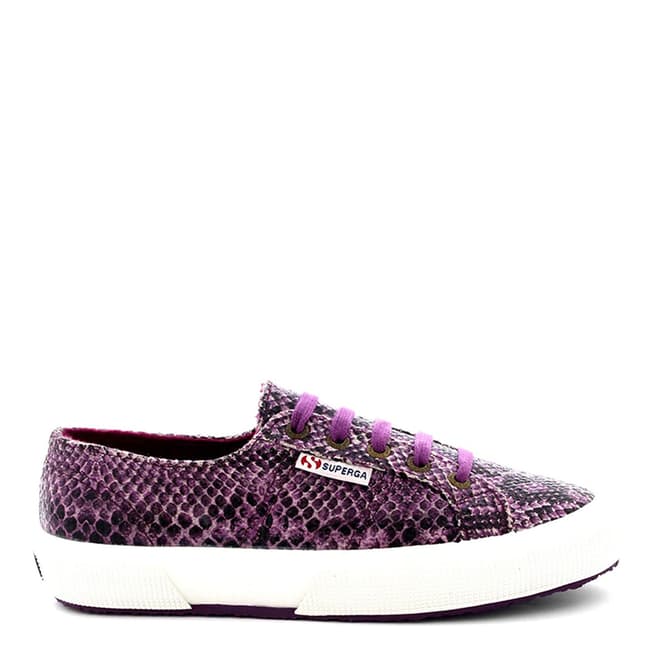 Superga Women's Violet Leather Snake 2750 Trainers